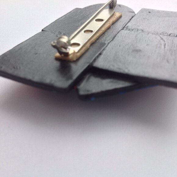 Memphis Milano BROOCH 1980s Style Artisan Handcrafted - Picture 7 of 10